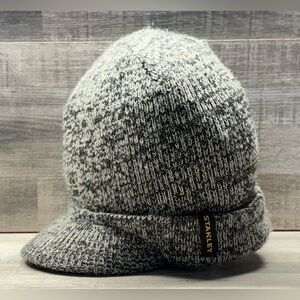 Stanley Speckled Gray Knit Workwear Brimmed Beanie Winter Hat Cap